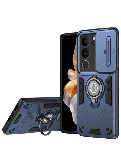 Buy GOLDEN MASK For Vivo V29 Armor Window Bracket Camera Shield Cover Camera Lend Protection With Ringe (Navy Blue) in Egypt