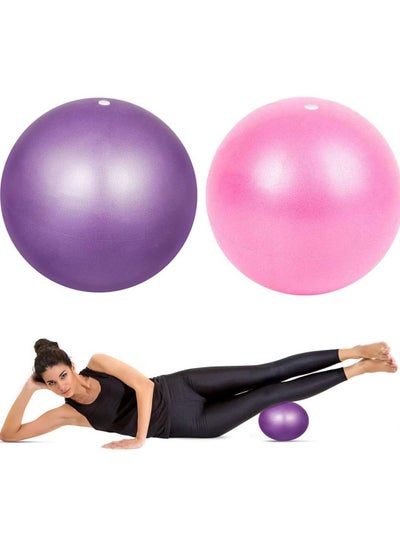 Buy 2 pcs Soft Pilates Balls 25CM Exercise Balance Ball Gym Fitness Perfect for Yoga Core Training and Physical Therapy Pink  Purple in UAE