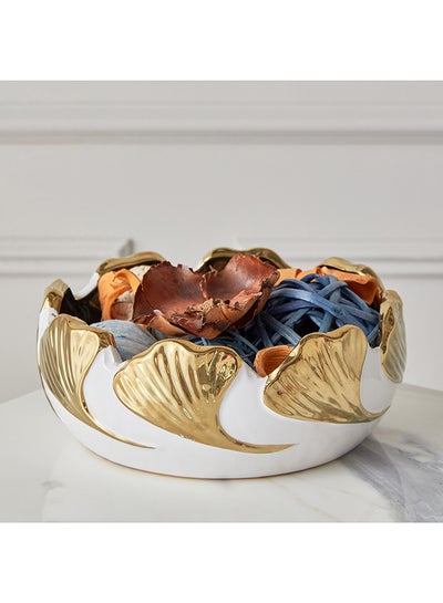Buy Castil Ceramic Gingko Decorative Bowl 24 x 9.5 x 24 cm in Saudi Arabia
