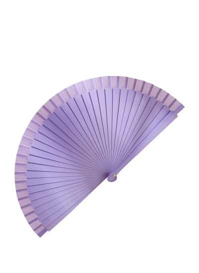 Buy 9in Silk Handheld Fan Foldable, Handheld Folding Fan for Women for Events with Wooden Handle, for Women for Events, Parties & Festivals, Rave, Dance & Decorative Accessory (Purple) in UAE