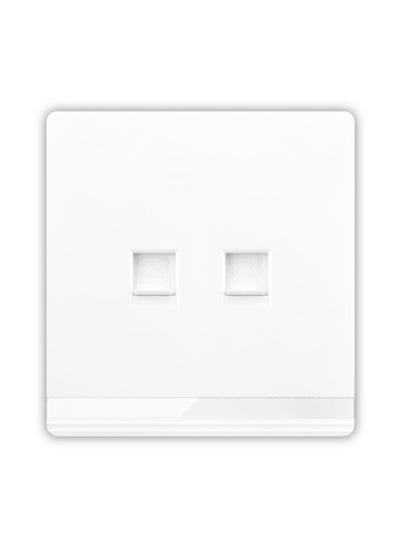 اشتري Double Telephone Socket - 3 x 3 Inches Dual Data Plug Wall Plate في الامارات