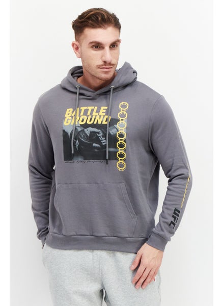 Buy Men Sportswear Fit Long Sleeves Running Sweatshirt, Grey in UAE