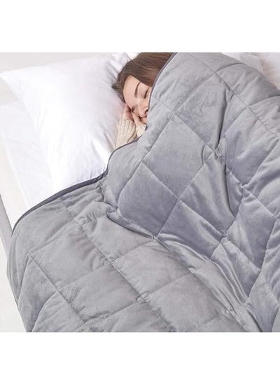 Buy HOMESCAPES Weighted Blanket for Kids/Children 3.2kg 100 x 150 cm Grey with Luxury Velvet & 100% Cotton Cover Anti-Anxiety Stress Relief Quilted Weighted Throw for Individual Use Single Size in Egypt