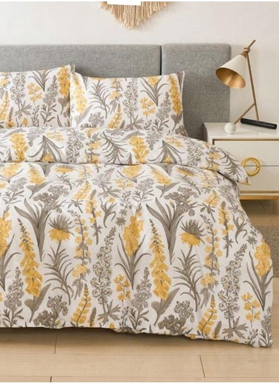 Buy 6 pieces, duvet cover set, yellow flowers  design. in UAE