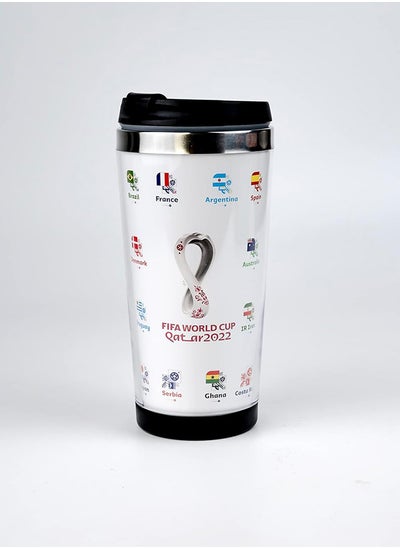 Buy FIFA World Cup Qatar 2022 Football Stainless Steel Vacuum Mug Qc 32 450ml in UAE