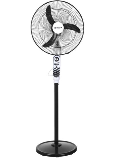 اشتري Fresh Bright Rechargeable Stand Fan, 18 Inch, Black and White في مصر