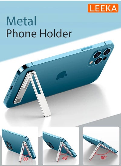 Buy Adjustable Phone Stand Holder with Back Adhesive - Premium Aluminum Metal Kickstand for iPhone, Samsung, and All Smartphones - Ideal for Desk, Office, and Home Use in UAE