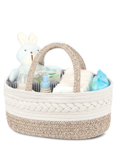 Buy Diaper Caddy Organizer for Baby, Cotton Rope Baby Gift Basket, Portable Diaper Organizer for changing table, Diaper Nursery Storage Organizer for Baby Stuff, Baby Shower Gifts for Newborn in Saudi Arabia