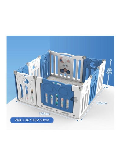 Buy blue and white indoor playpen for baby safety made of plastic size 106*106*63cm in UAE