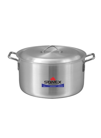 اشتري Sonex Classic Cooking Pot No.8 – 36 cm Diameter, 18 Liter Capacity, Aluminum Construction, Stainless Steel Handles, Includes Lid في الامارات