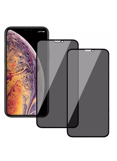 اشتري 2PC Pack iPhone XR Screen Protector, Tempered Glass 5D 9H Screen Protector for iPhone XR 6.1" Black Clear في الامارات