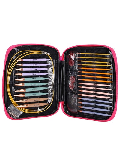 Buy Interchangeable Knitting Needles Set 13 Pairs, Circular Knitting Needles with 2.75mm-10mm in Saudi Arabia