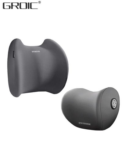 Lumbar Support Pillow and Car Headrest Neck Pillow Set,Car Back