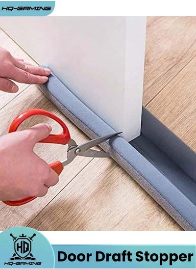 Buy Door Draft Stopper, Under Door Draft Blocker Weather Stripping Noise Blocker, Twin Door Draft Stopper Adjustable Door Foam Seal Strip Window Breeze Blocker (Grey) in Saudi Arabia