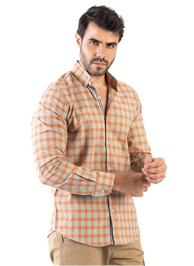 Buy Men’s Shirt Casual - Orange in Egypt