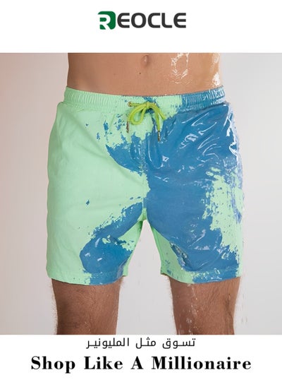 Buy Men's Swim Trunks Quick Dry Beach Shorts Temperature Color Changing Swim Trunks Lightweight Breathable Swimming Trunks in UAE