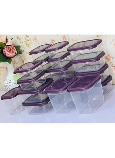 Buy AKSA Set Of Healthy Plastic Refrigerator Containers - 18 Pieces in Egypt