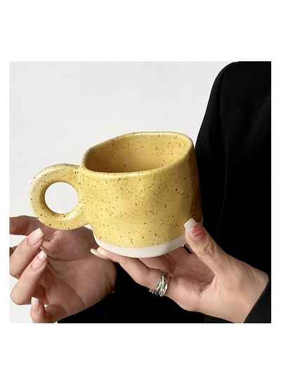 Buy Ceramic Coffee Cup Handel 300mL tea cup drinking cup cappuccino latte espresso drink cup in Saudi Arabia