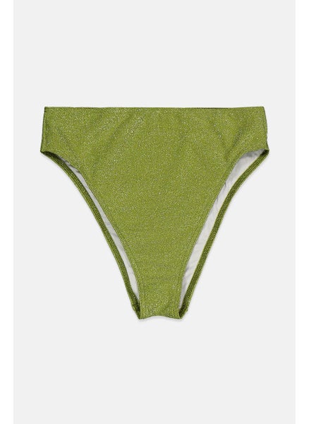 Buy Women Metallic Pull On Bikini Bottoms, Green in Saudi Arabia