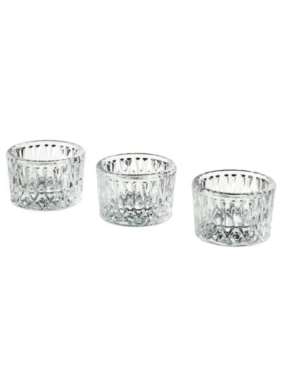 Buy Tealight holder, clear glass/patterned, 4 cm in Saudi Arabia