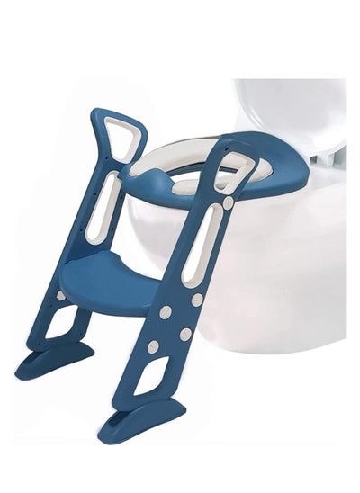 Buy NIUYASACY Potty Training Seat, Adjustable Toilet Training Seat with Sturdy Non-Slip Wide Step and Soft Cushion, Potty Chair for Kids (Blue) in Saudi Arabia