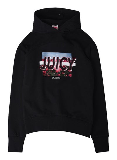 Buy Juicy Couture Waffle Panel Hoodie Black in Saudi Arabia