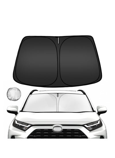 اشتري Car Windshield Sun Shade, Custom Fit Foldable Front Car Window Shades, Car Sun Shade, Blocks UV Rays Car Accessories, Keep Your Car Cool, Sun Visor for Toyota RAV4 2019-2024 في الامارات