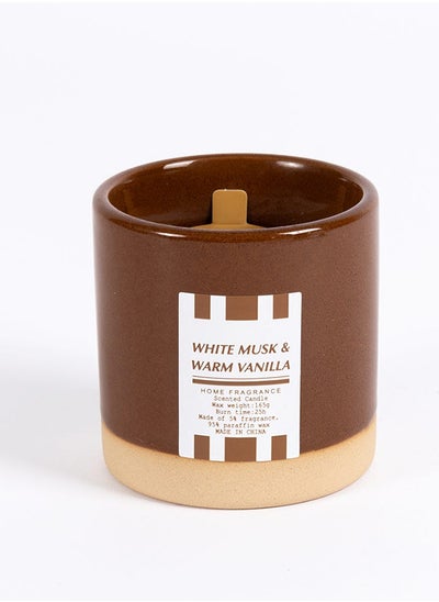 اشتري Norman White Musk & Warm Vanilla Jar Candle, Brown - 165g في الامارات