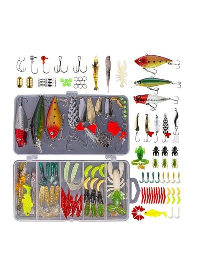 Buy Fishing Lures Kit for Freshwater Bait Tackle Kit for Bass Trout Salmon Fishing Accessories Tackle Box Including Spoon Lures Soft Plastic Worms Crankbait Jigs Fishing Hooks in Saudi Arabia