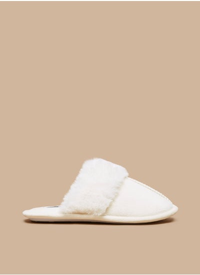 Buy Womens Textured Slip On Bedroom Slippers By Shoexpress in Saudi Arabia