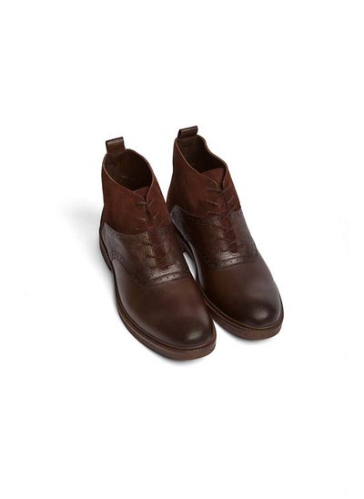 Buy Elegant Genuine Leather Lace-Up Half Boot in Egypt