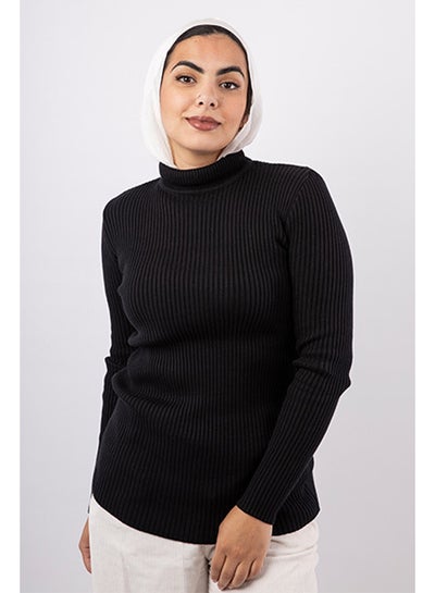 Buy Fine Mini Ribbed Pullover | Free Size | Black in Egypt