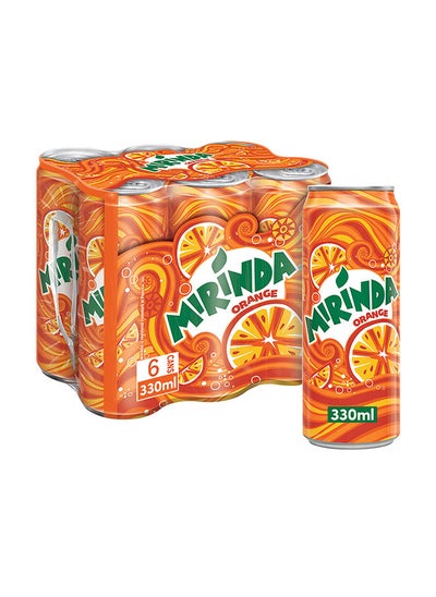 Buy Orange Carbonated Soft Drink Cans 330ml Pack of 6 in UAE