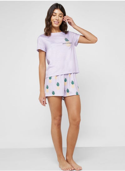 Buy Pineapple Print Pyjama Short Sets in Saudi Arabia