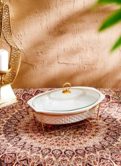 Buy Oval Casserole With Candle Holder 43 cm in Saudi Arabia