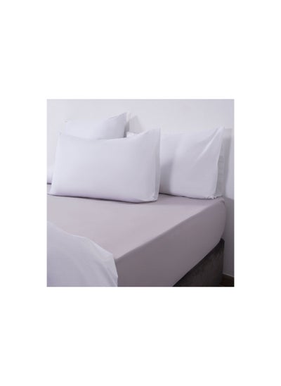 Buy Room Essential Solid Fitted Sheet 120x200+33cm-silver in UAE