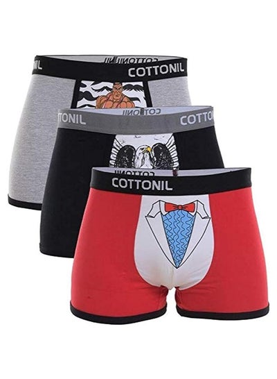 Buy Set of 3 Party Boxer shorts with Various Designs and Colors in Egypt
