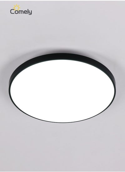 Buy Round LED Ceiling Light, Cool White Modern Black Led Ceiling Light Waterproof, LED Ceiling Lamp for Bathroom, Living Room, Kitchen in UAE