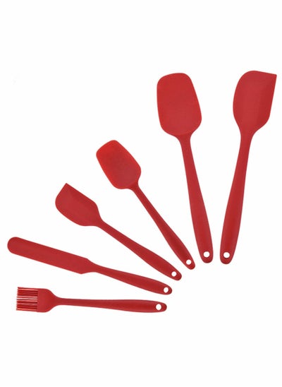 اشتري Spatulas Set of 6, Food Grade Silicone Spatulas, Rubber Heat Resistant, Seamless Design, Stainless Steel Core, Kitchen Utensils Nonstick for for... في الامارات