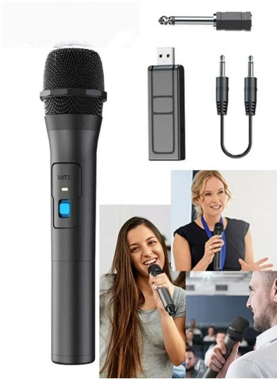 Buy Wireless Microphone, Universal Handheld Karaoke Mic Speaker, Over 110 DB Outdoor Indoor Cordless Microphone System with USB Reciver for Singing, Karaoke, Speech, Wedding, Church in Saudi Arabia