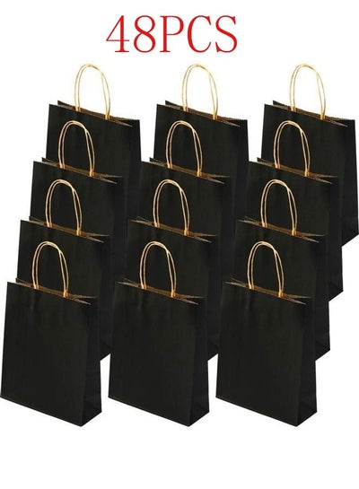 Buy 48-Piece Paper Gift Bag Set Black in UAE