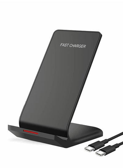 اشتري Fast Wireless Charger, 10W Max PowerWave Stand Upgraded, Qi-Certified, Charging iPhone SE, 11, 11 Pro, Pro Max, XR, Xs XS, X, 8, 8 Plus, Galaxy S20 S10 S9, Note 10 9 (No AC Adapter) في الامارات