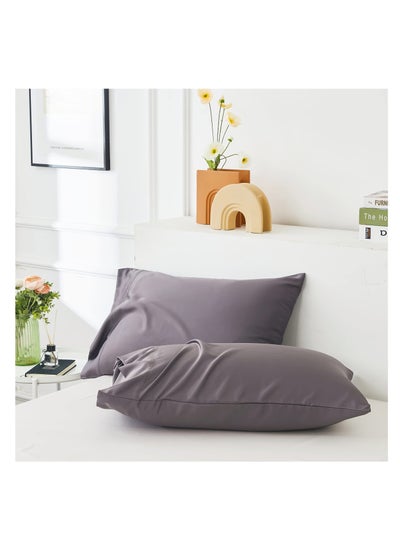 Buy Queen Size Bamboo Cooling Pillowcases, 2 Pcs Grey Cooling Pillowcase , 100% Organic Bamboo Pillowcases, Moisture Wicking Bamboo Pillowcases, with Envelope Closure, for Hot Sleepers in UAE