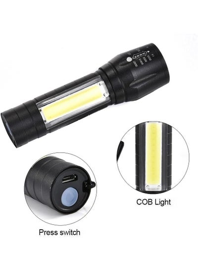 Buy A2 Waterproof Flashlight with USB Charging Port 3 Modes Storage Box Black 11x4x3cm in Egypt