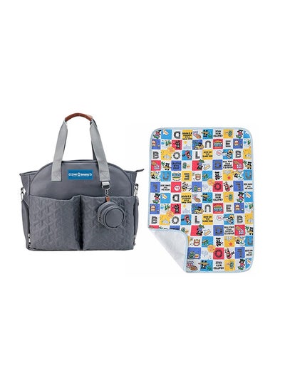 اشتري Pack of 2 Combo Diaper Portable Bag With Reusable Changing Mat - Blue في الامارات