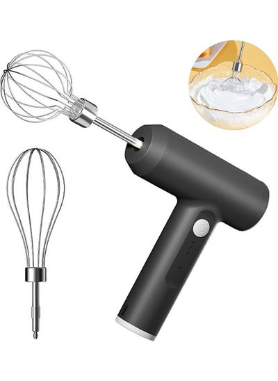 Buy Hand Mixer - Cordless Electric Whisk USB Rechargeable Handheld Egg Beater with 3 Speed Self-Control, 304 Stainless Steel Detachable Portable Beaters for for Baking Kitchen & Breakfast Pancake in Saudi Arabia