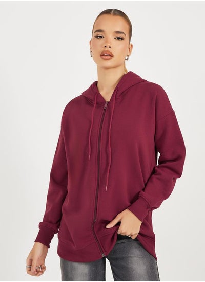 Buy Oversized Zip Through Longline Hoodie in Saudi Arabia