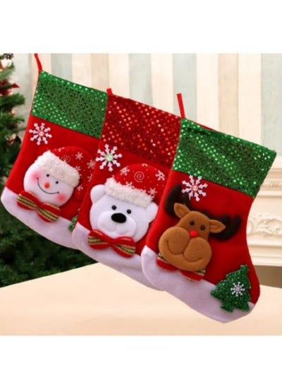 Buy 3Pcs Festival Hanging Stockings Bags Ornaments in UAE