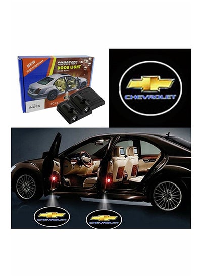 Buy 2-Piece LED Car Door Chevrolet Logo Projector Shadow Light Set in Saudi Arabia