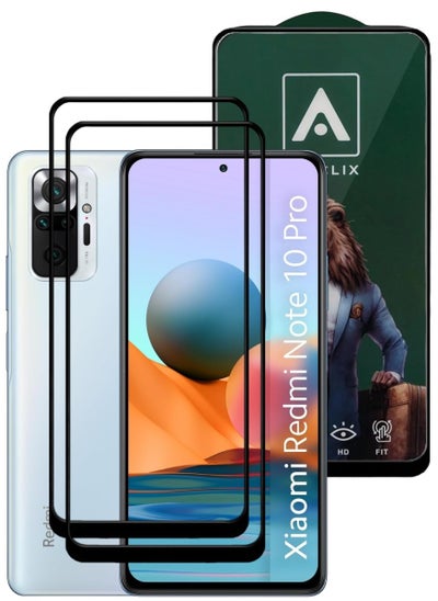 Buy 2 Pieces Antistatic ESD Dustproof Premium Quality High Definition Tempered Glass Screen Protector Designed For Xiaomi Redmi Note 10 Pro in UAE